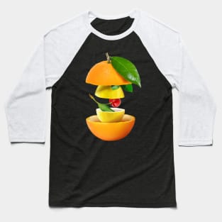 Orange Lemon Cherry Gifts Vegetarian Baseball T-Shirt